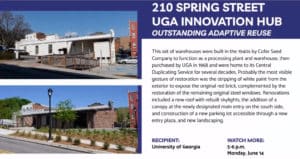 UGA Spring Street Historic Athens Award